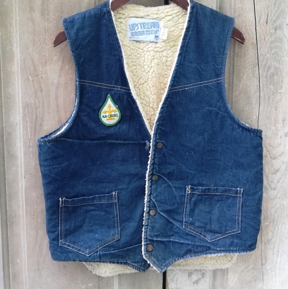 Vintage Denim Sherpa Vest - Picture 1 of 7
